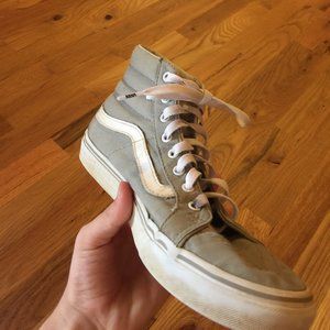 Gray High Top Vans Size 8.5